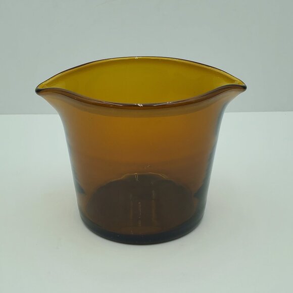 Amber Glass Wine Glass Rinser Double Spout Vase Dual Spout Sauce Server - Picture 1 of 9